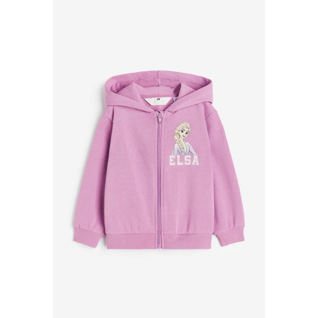 Áo khoác nỉ bông nhung hoodie hồng xám HM H&M_hàng chính hãng authentic