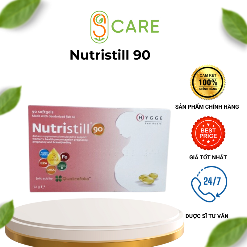 Nutristill 90 cho bà bầu - bổ sung vitamin, DHA, Acid Folic - Phòng dị tật thai nhi - SG Care