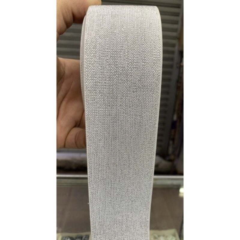 THUN TRANG TRÍ, MÀU TRẮNG CÓ KIM TUYẾN, RỘNG 5CM