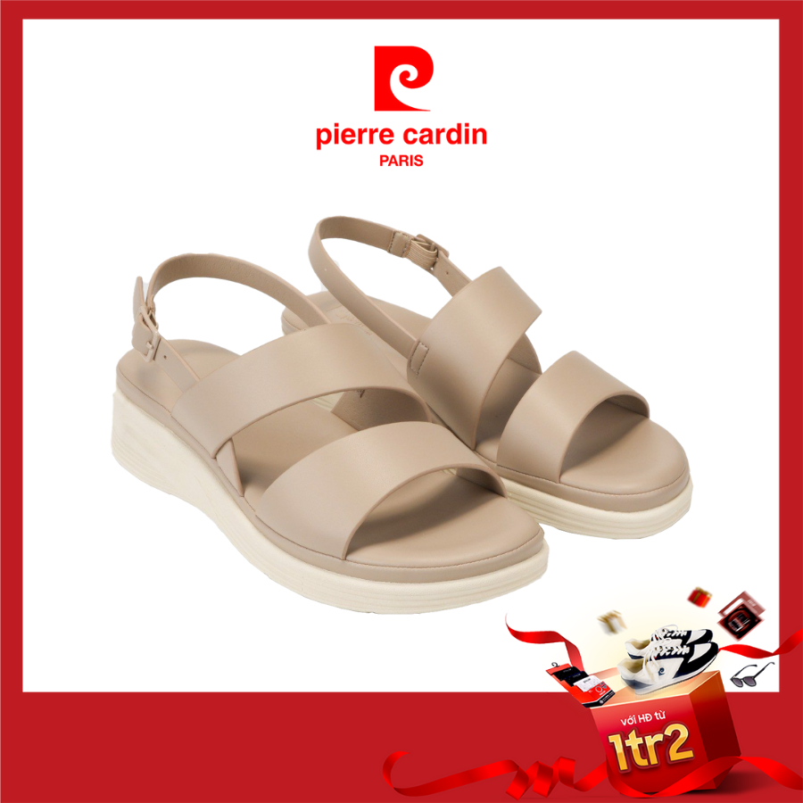 Gìay sandal nữ Pierre Cardin, chất liệu da cao cấp, mềm mại, đế cao 2cm - PCWFWSH 223