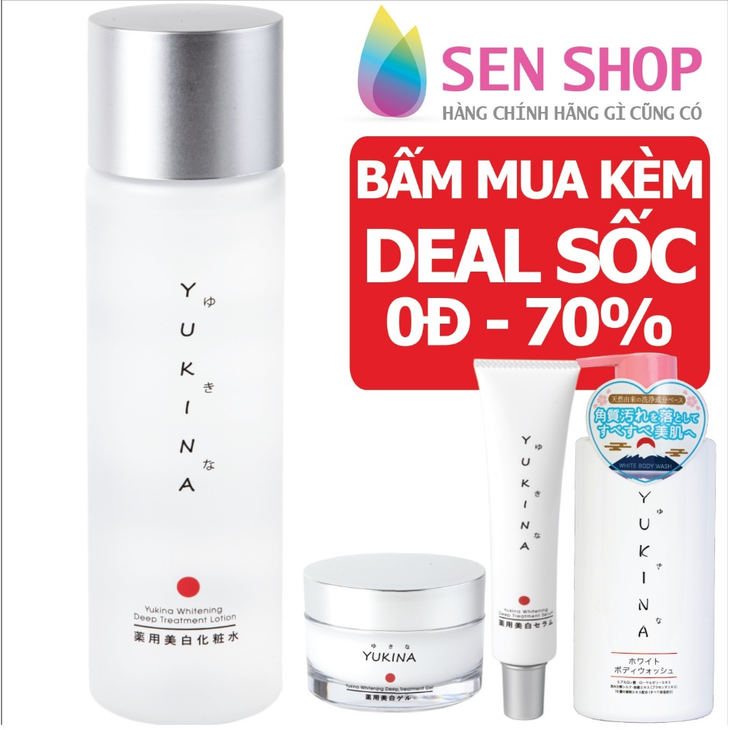Kem nám nhật Yukina Whitenning Deep Treatment Lotion trắng da mặt cấp ẩm tức thì, tái cấu trúc da 150ml, kem dưỡng ẩm da