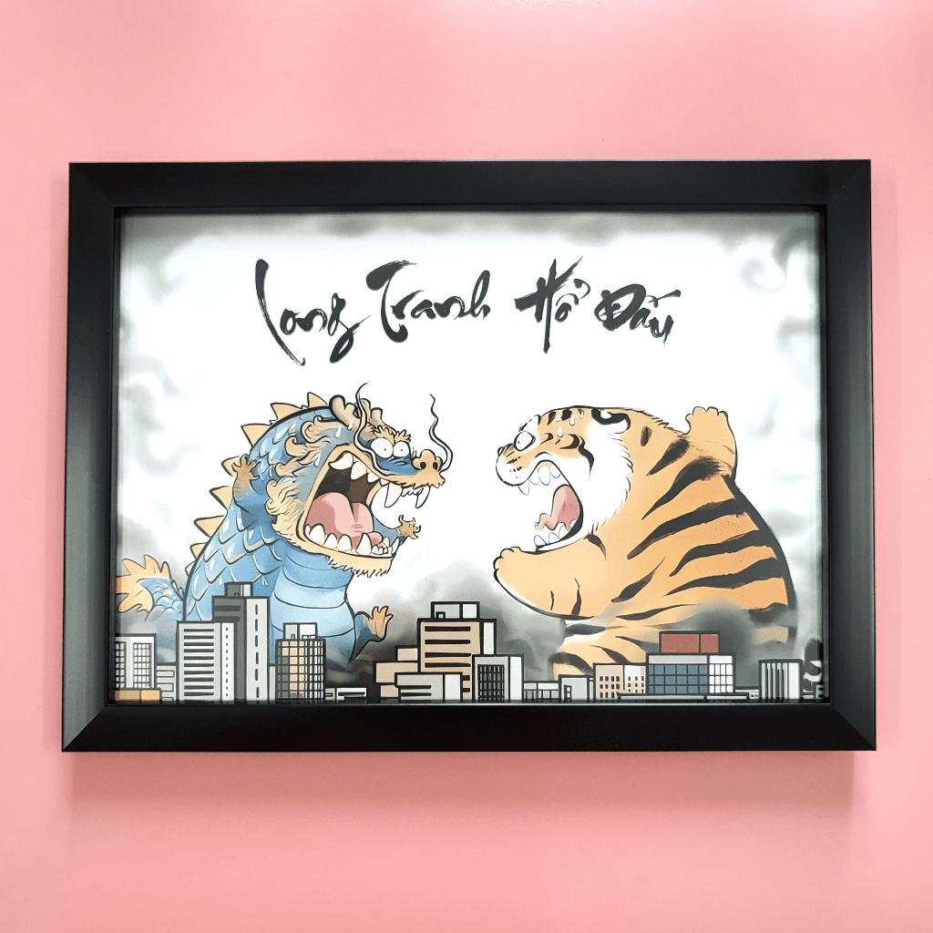 Tranh vô tri 30x40- Mã đáo thành công, Rồng bay phượng múa...