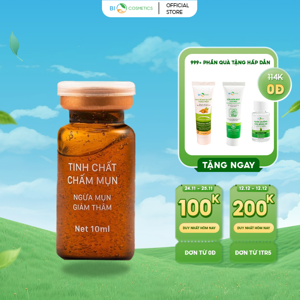 Tinh Chất Chấm Mụn BIOCOS - Serum Giảm Mụn Mờ Thâm 10ml