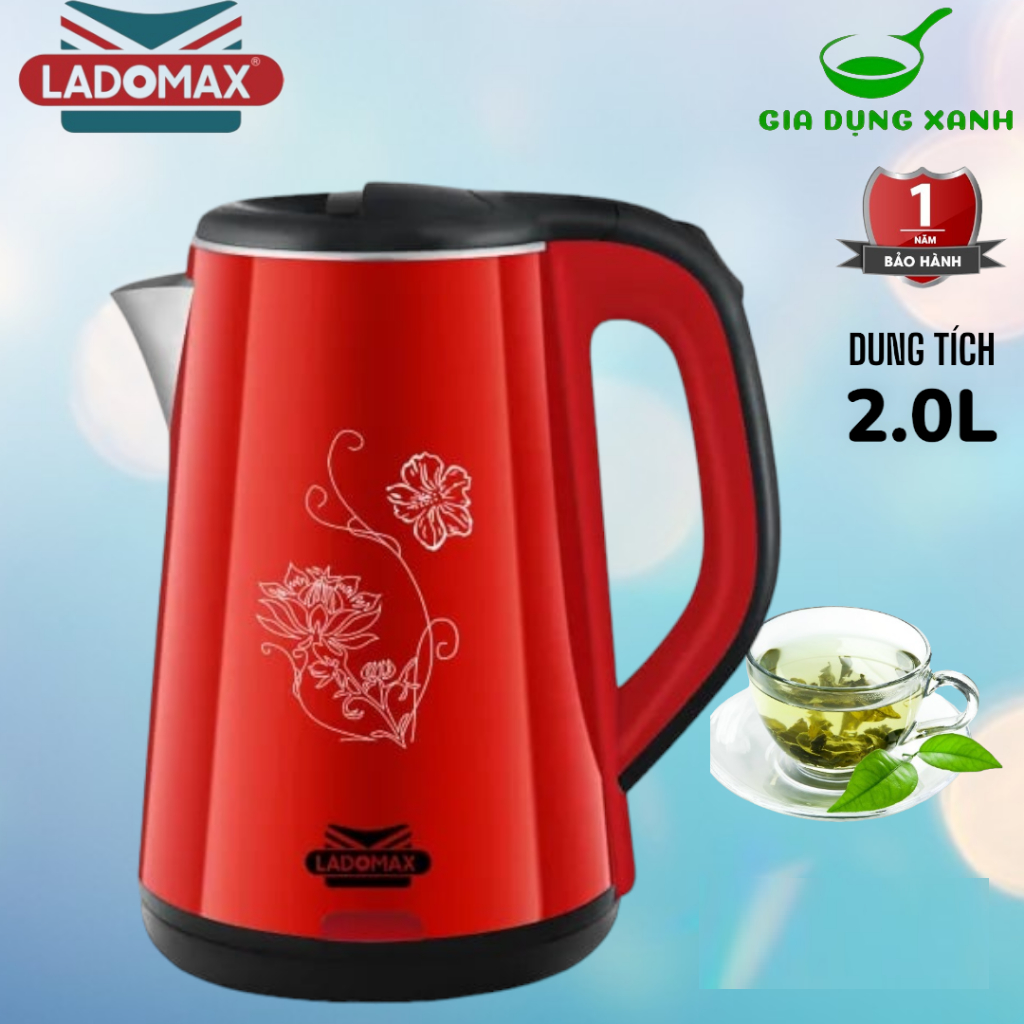 Ấm siêu tốc Ladomax HA-836 DUNG TÍCH 2L (thương hiệu ấm siêu tốc cao cấp nhật bản, sx tại TQ - Bh 1 năm)