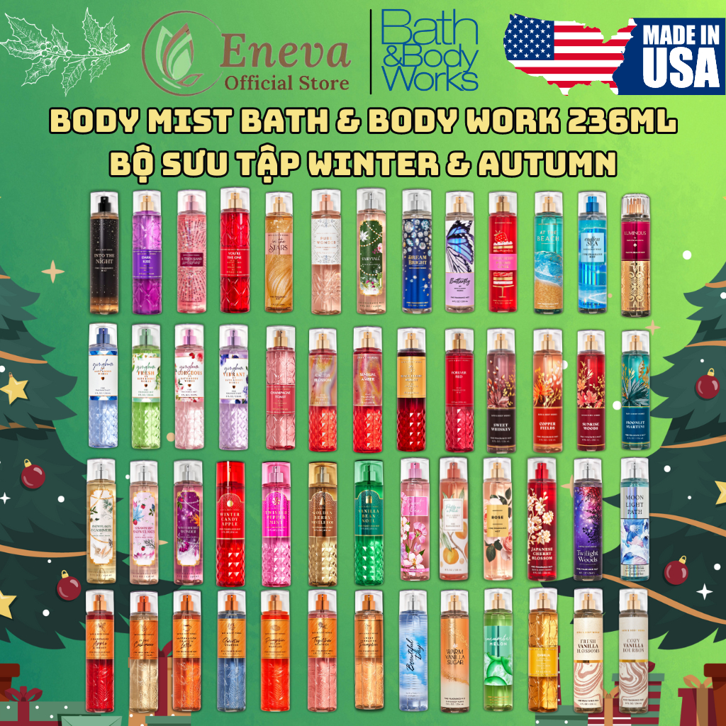 Body Mist Bath and Body Works Chính Hãng 236mk, Body Mist Bath and Body Works 236ml, Bodymiss Nữ