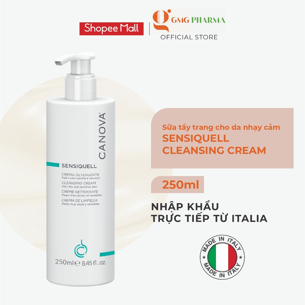 Sữa rửa mặt cho da nhạy cảm Canova Sensiquell Crema Detergente, Cleansing Cream 250ml