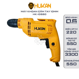 Máy khoan điện 10 ly HUKAN HK-ID550 cầm tay lõi đồng có đảo chiều, điều chỉnh tốc độ