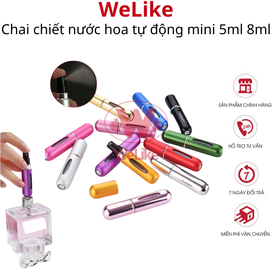Chai chiết nước hoa tự động Welike - Lọ chiết nước hoa mini du lịch dạng xịt ống 5ml 8ml không rò rỉ nhỏ gọn dễ sử dụng