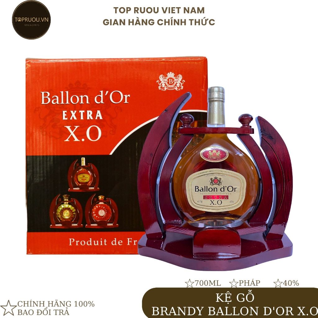 Brandy XO Pháp Kệ Gỗ Ballon D'or