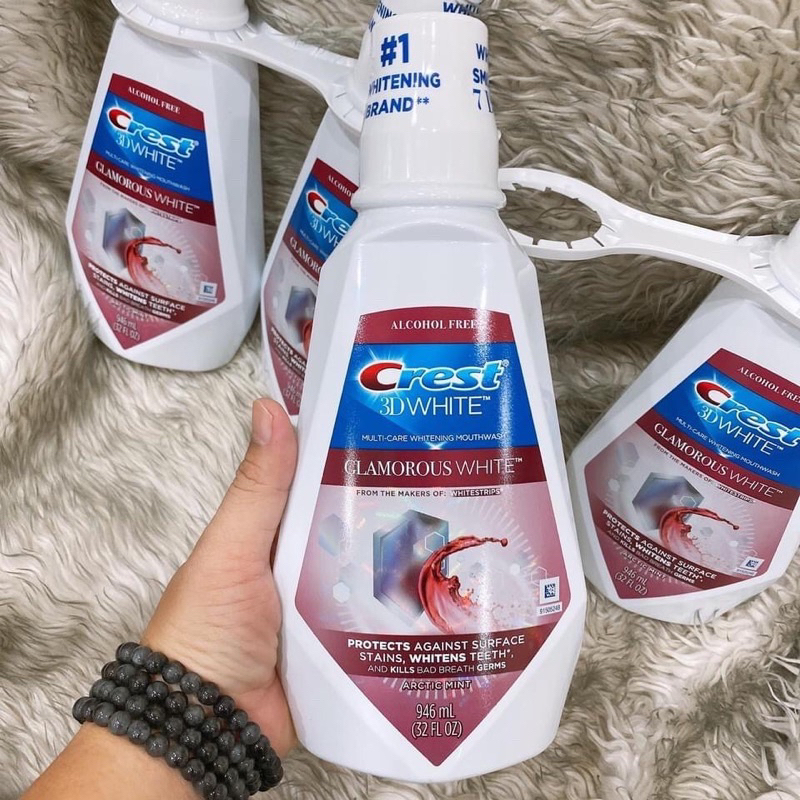 ( Hàng Mỹ ) Nước Súc Miệng Crest 3D White 1 lít của Mỹ