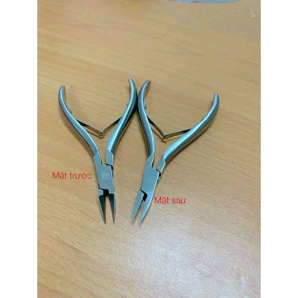 Kìm bấm khóe móng tay chân mũi nhọn , Kìm cắt móng tay 2in1, nhặt da mũi dài 15mm