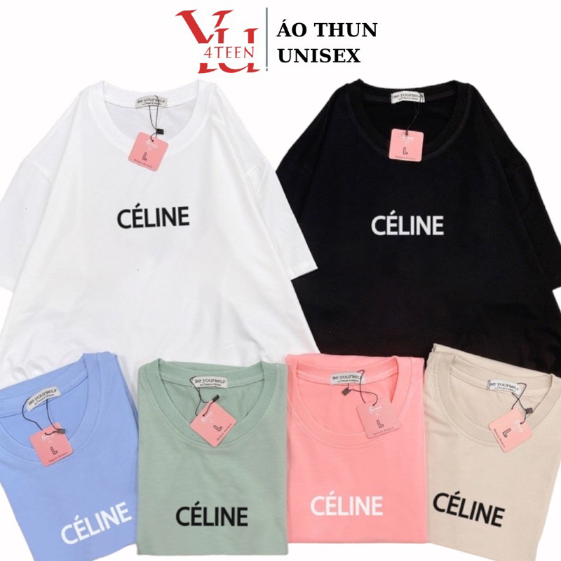 Áo Thun PHÔNG NAM NỮ Tay Ngắn UNISEX in decal CHỮ CE-LINE - Hình chụp thật (Đủ size M-L-XL-XXL BIGSIZE)