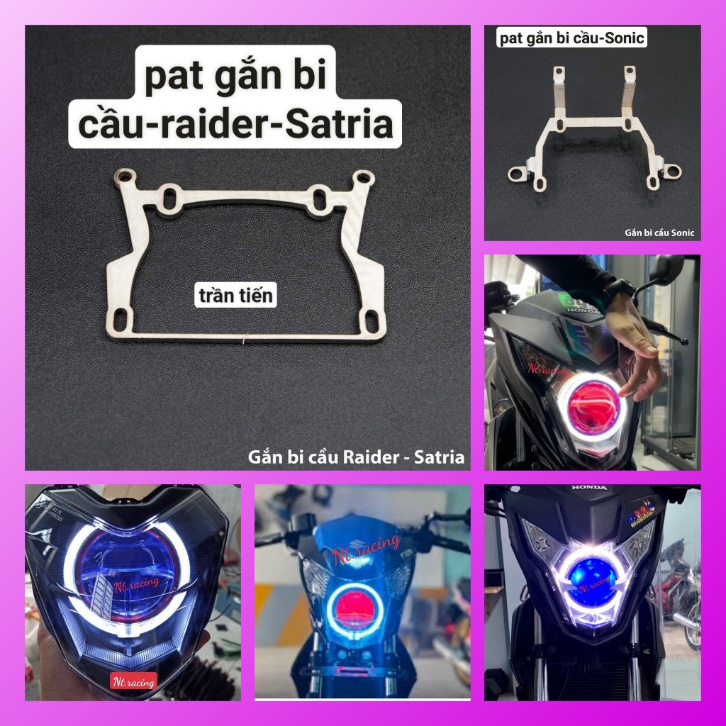 Pat gắn Bi cầu Bi led cho xe raider satria sonic ab2020-2023
