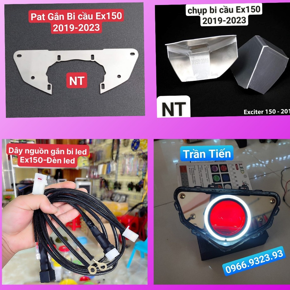 Pat gắn bi cầu bi xenon bi led gắn xe Ex2019 ex155 Win x