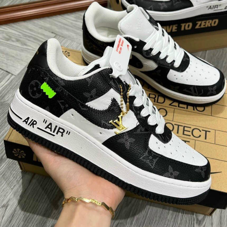 Giày AF1 LV xám, Trắng, Đen, Nâu Grey, air force one lv đen bản mới cực chất, giày thể thao nam nữ FullBox.giaydep8386