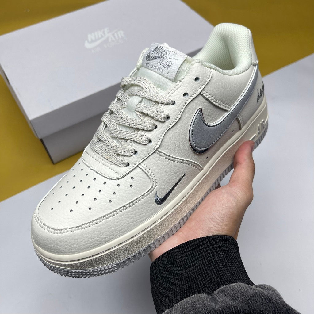 Giày AF1 07 Low Keep Fresh Beige Black, AF1 Kem Móc Xám Phản Quang - Than.Shoes