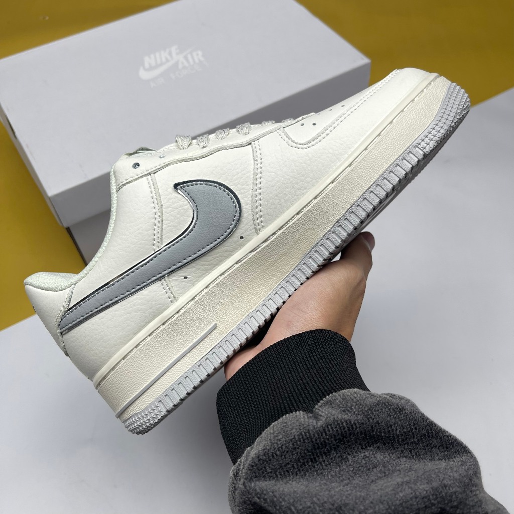 Giày AF1 07 Low Keep Fresh Beige Black, AF1 Kem Móc Xám Phản Quang - Than.Shoes