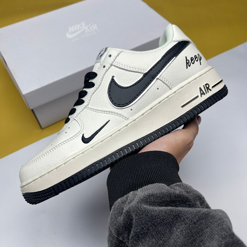 Giày AF1 07 Low Keep Fresh Beige Black, AF1 Kem Móc Đen - Than.Shoes