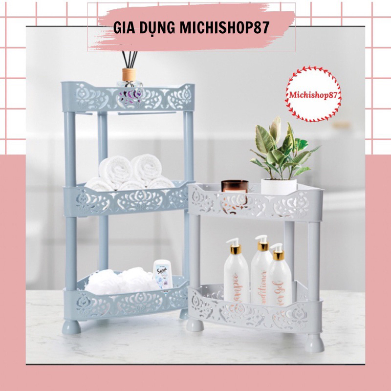 Kệ góc hoa 2 tầng, 3 tầng nhựa Việt Nhật đa năng, Kệ để nhà tắm, nhà bếp đựng gia vị, ấm chén - MS5525