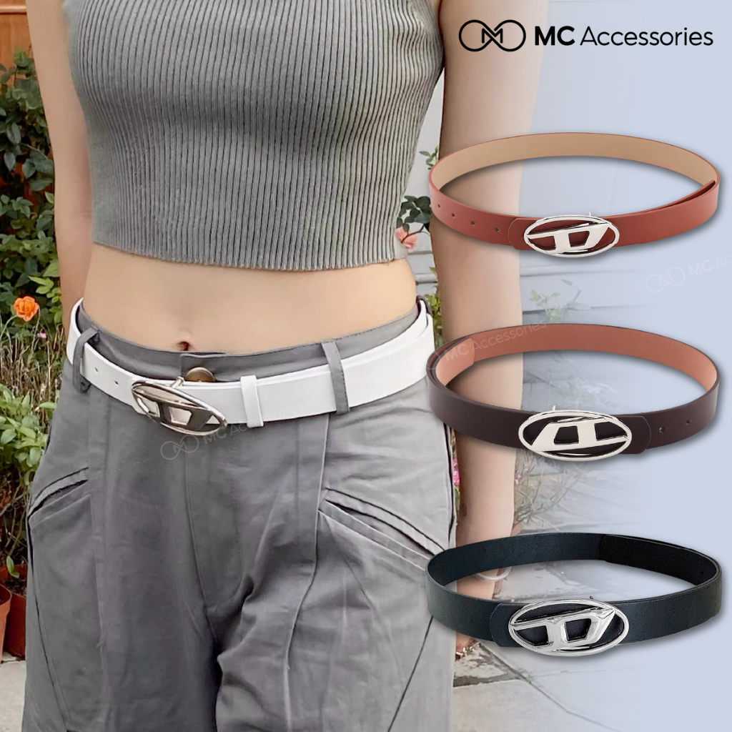 Thắt Lưng Nữ Bản Nhỏ Mặt Khóa Chữ D JTL17 MC Accessories Dây Nịt Nữ Chất Da PU Bền Chắc Đã Đục Sẵn Nhiều Lỗ