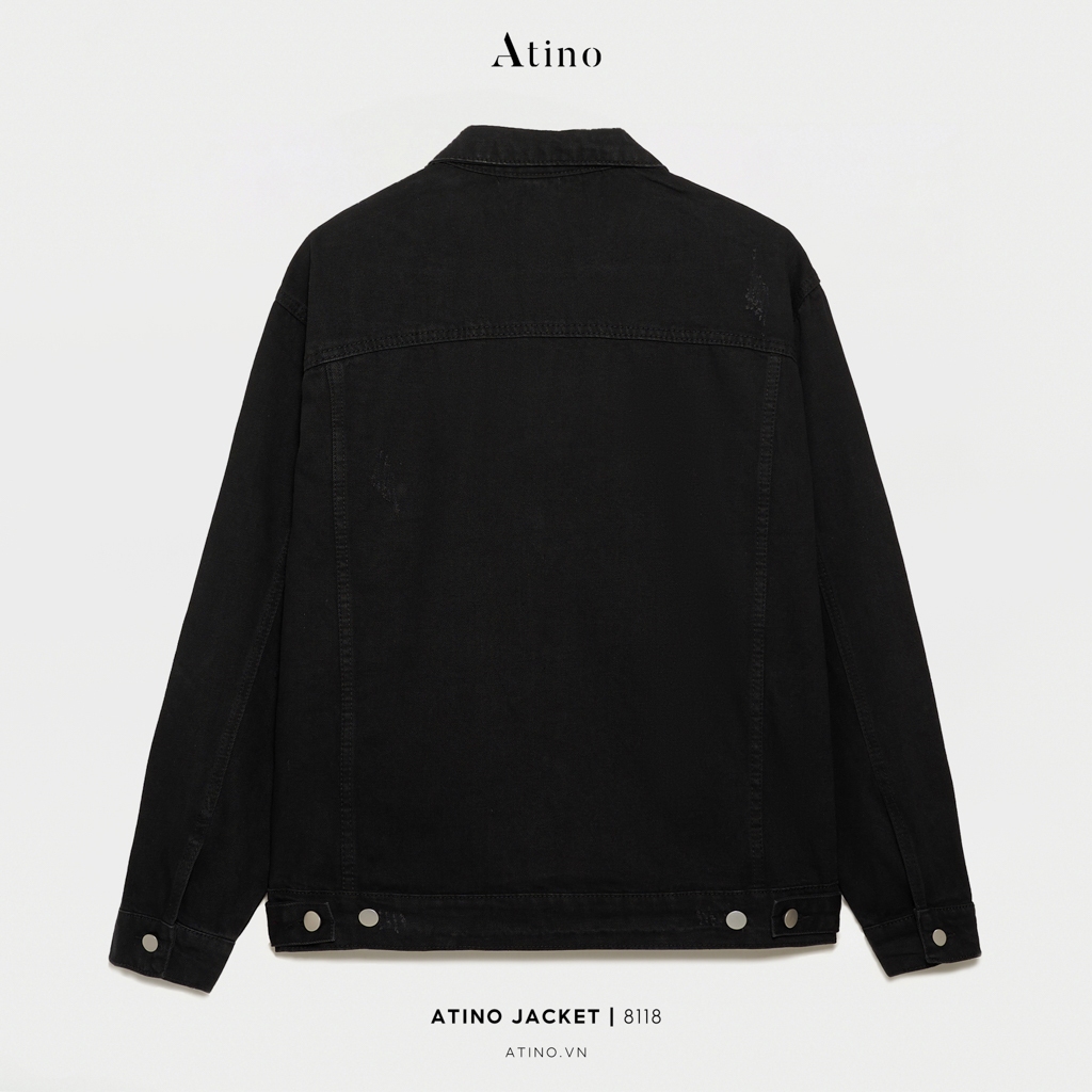 Áo Khoác Nam Jean Jacket ATINO chất liệu vải Jean Cotton ấm áp giữ form Regular AK1.8118