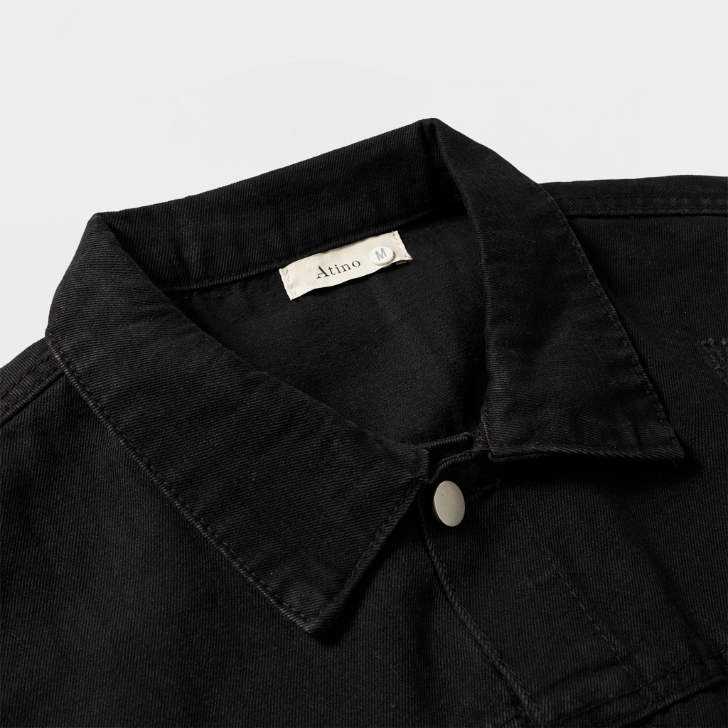 Áo Khoác Nam Jean Jacket ATINO chất liệu vải Jean Cotton ấm áp giữ form Regular AK1.8118