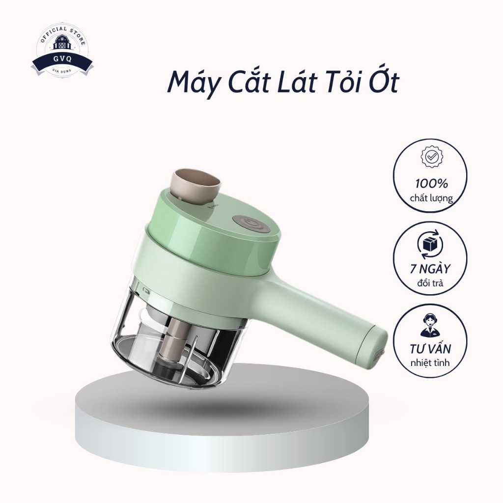 Máy Cắt Lát Tỏi Ớt Rau Quả Thực Phẩm Cầm Tay Cao Cấp Sạc Điện Tiện Lợi (GVQ Store)