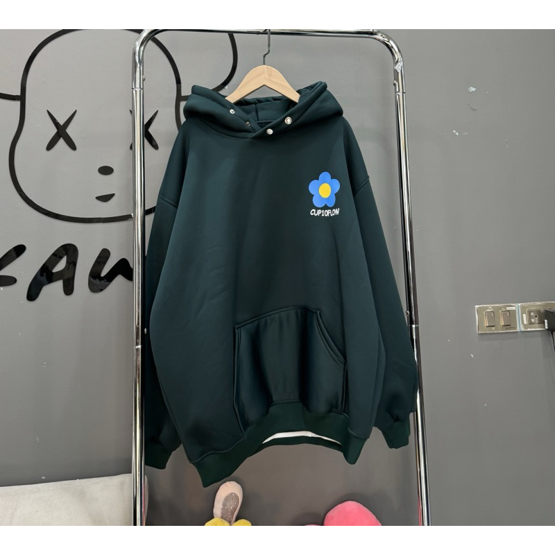 Áo hoodie lông cừu HOA cup1