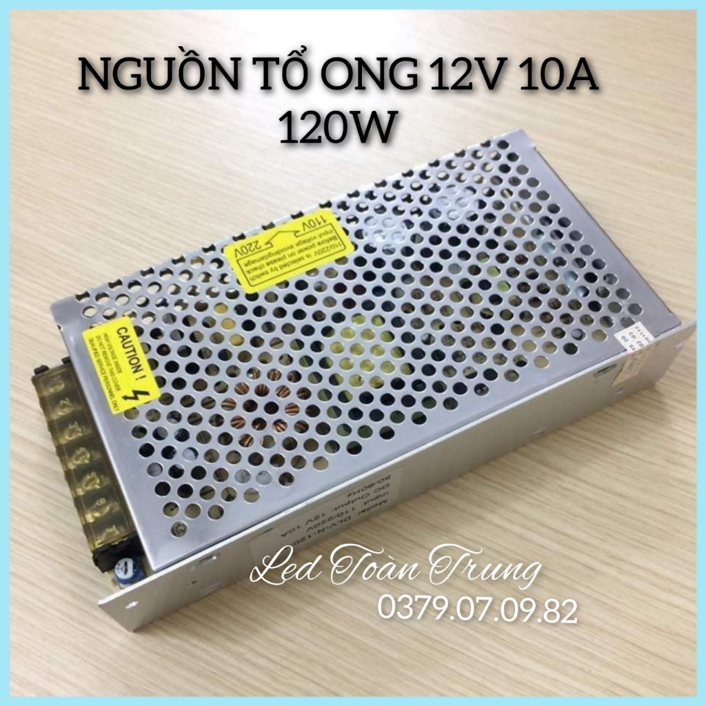 Nguồn Tổ Ong - Nguồn DC 12V-10A chuyên dụng cho camera, bảng quảng cáo led...