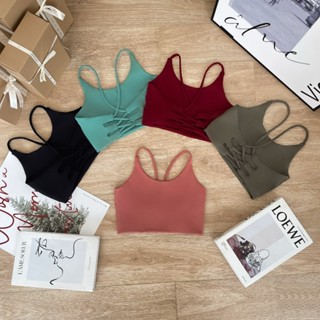Áo Bra Thể Thao Nữ Tập Gym Yoga Aerobic Dây Đan Chéo Kèm Mút Chất Thun Poly 2 Da Co Giãn 4 Chiều Thấm Hút Mồ Hôi Ao19
