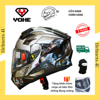 Mũ bảo hiểm fullface YOHE 981 dán tem decal Honda Winner xám - Helmets 4U