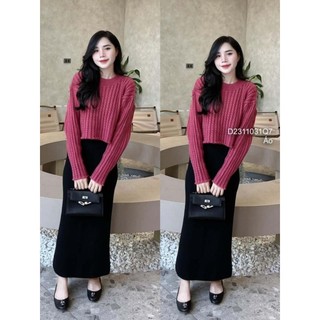 Áo len kiểu tay dài form croptop hàng QC!
