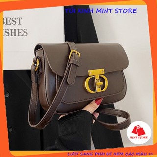 Túi đeo chéo, túi xách nữ đeo vai đẹp khóa T da dày mềm cá tính PK 645