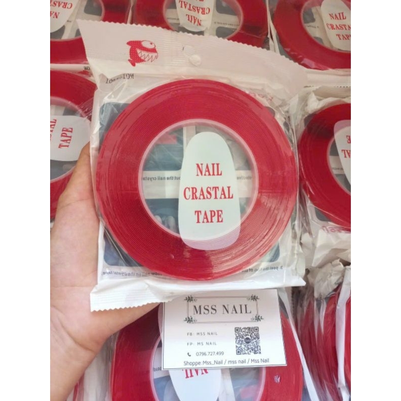 Băng keo đỏ, Băng dính nail, Băng dính hai mặt, băng keo trong suốt, keo dán hộp