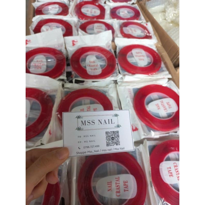 Băng keo đỏ, Băng dính nail, Băng dính hai mặt, băng keo trong suốt, keo dán hộp