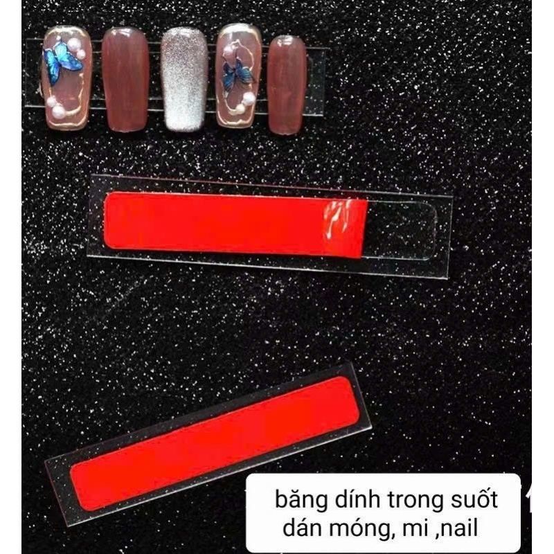 Băng keo đỏ, Băng dính nail, Băng dính hai mặt, băng keo trong suốt, keo dán hộp