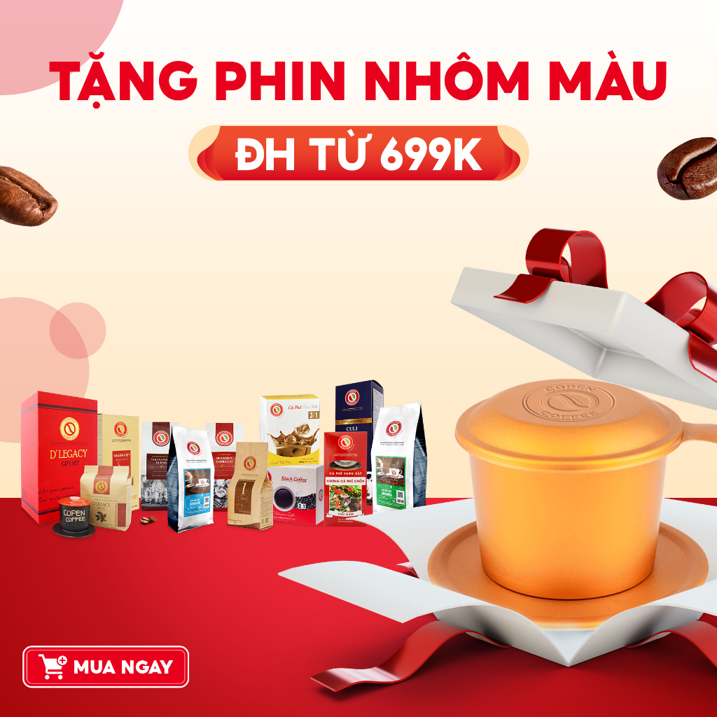 Cà phê hòa tan Copen Coffee - Cà phê đen 2 trong 1 Hộp 180g