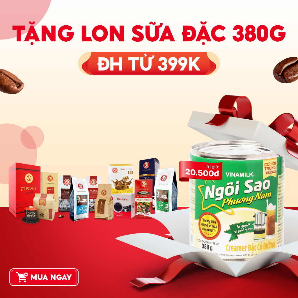 Cà phê hòa tan Copen Coffee - Cà phê đen 2 trong 1 Hộp 180g