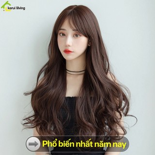 Tóc giả nguyên đầu xoăn có mái NAGO, tóc giả xoăn đuôi,tóc giả cao cấp, tóc giả uốn nguyên đầu