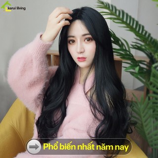 Tóc giả đẹp NAGO,Tóc giả nguyên đầu xoăn màu đen, tóc giả nữ, tóc ngoặm xoăn, bộ tóc giả cao cấp