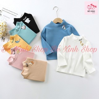 Áo dài tay cổ 3 phân mặc thu đông, áo cổ 3 phân cho bé trai bé gái trẻ emÁo cổ lọ cho bé ao co 3p cho bé