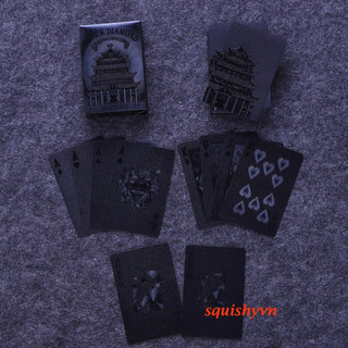 Bài tây poker nhựa cao cấp mạ nhũ màu đen chống thấm nước uốn cong chính hãng