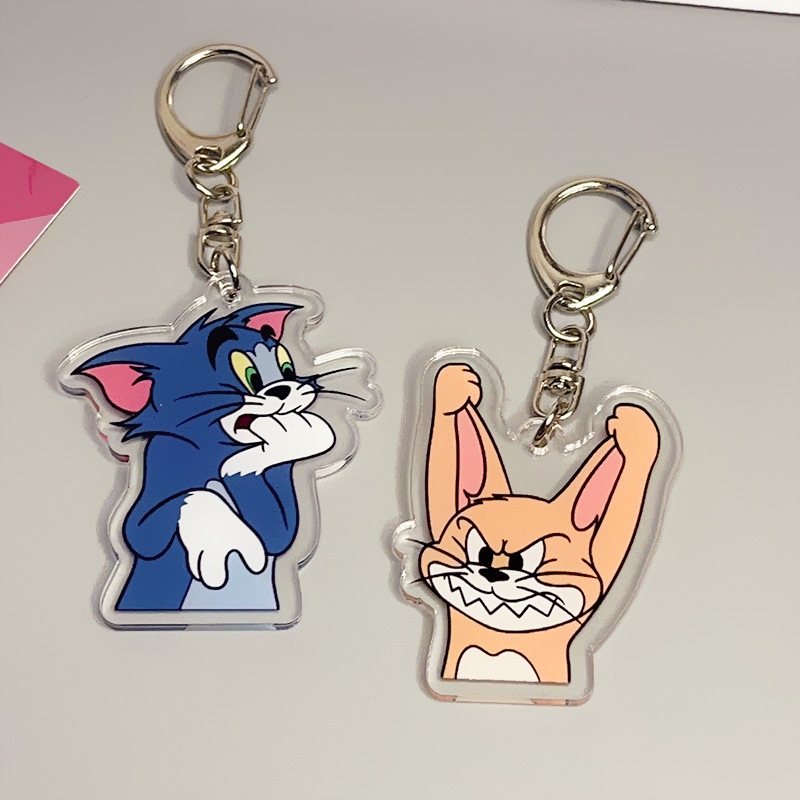 Móc Khóa Cặp Đôi Tom và Jerry Bằng Nhựa Acrylic Dễ Thương SPM