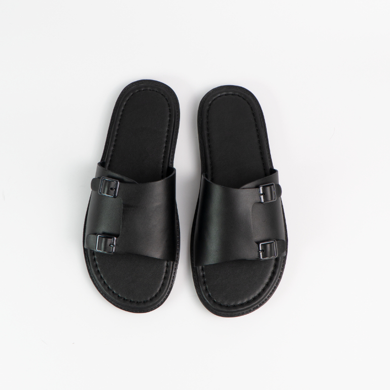 Dép nam da bò G2 Hades dáng sandal quai ngang đế khâu chắc chắn, Dép da double monk strap công sở thời trang lịch sự