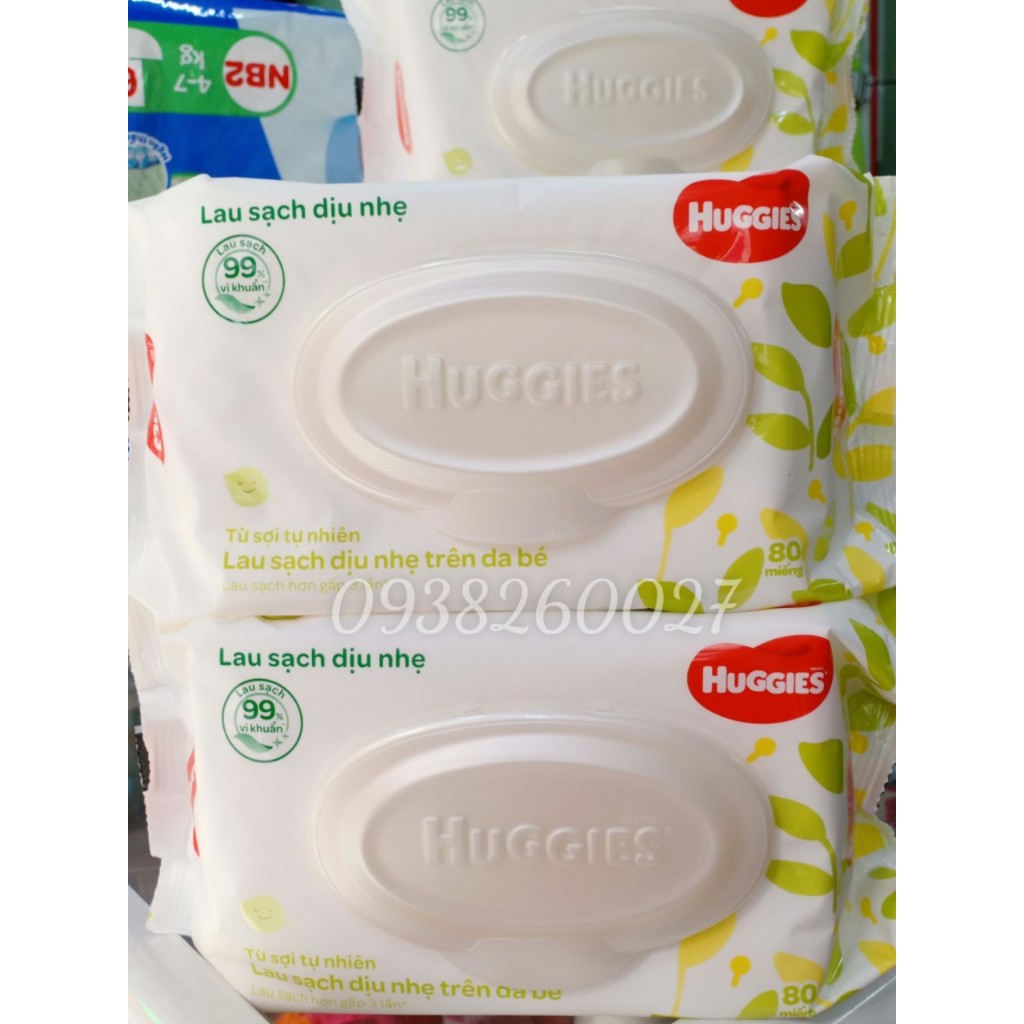 Thùng 12 gói Khăn giấy ướt Huggies 80 tờ không mùi mới