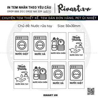 Combo 200 tem dán tiện dụng, tem nước giặt, nước xả, nước rửa chén, nước rửa tay
