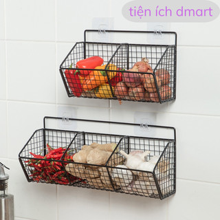 kệ sắt để đồ dán tường nhà tắm, đựng đồ nhà bếp 3 ngăn, decor nhà cửa phun sơn tĩnh điện SL0031