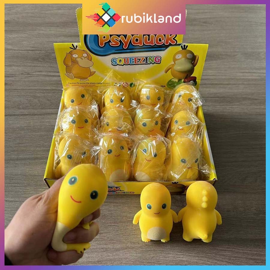 Squishy Rồng Vàng Cảm Xúc Khủng Long Mặt Cọc Vàng Cam Rồng Ngố Ương Bướng Đàn Hồi Giảm Stress Căng Thẳng Đồ Chơi Trẻ Em