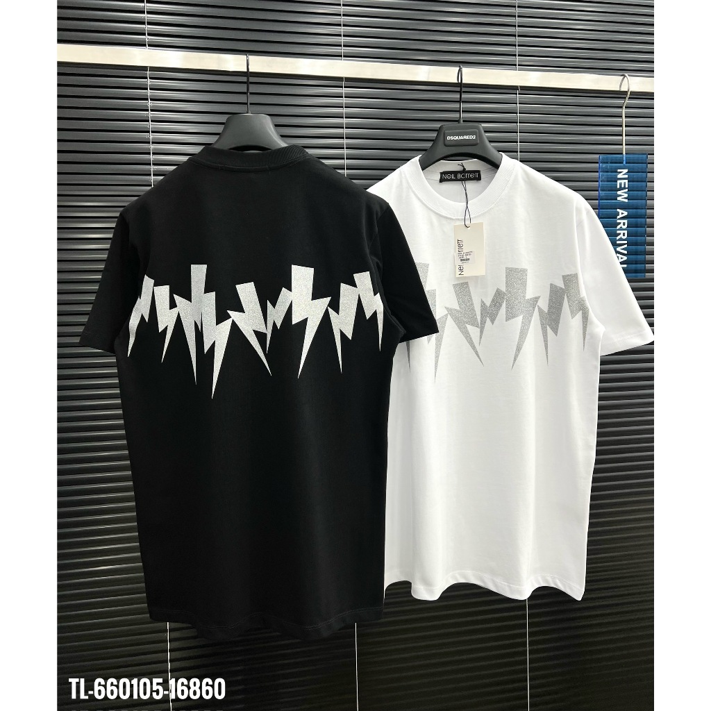 🔥Hot🔥Áo thun Neil Barrett họa tiết sét kim tuyến thiết kế hot trend Nam nữ New 2024