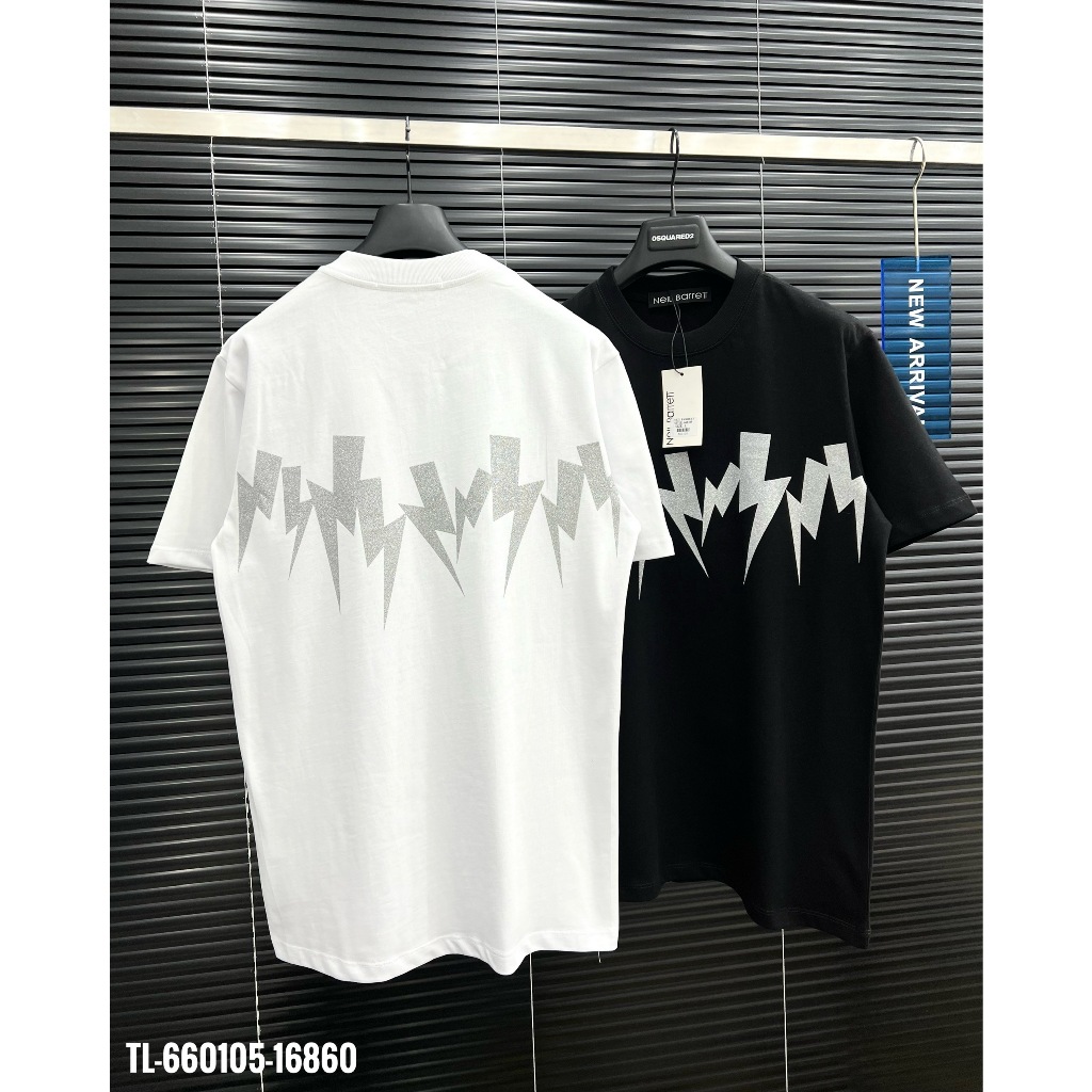 🔥Hot🔥Áo thun Neil Barrett họa tiết sét kim tuyến thiết kế hot trend Nam nữ New 2024